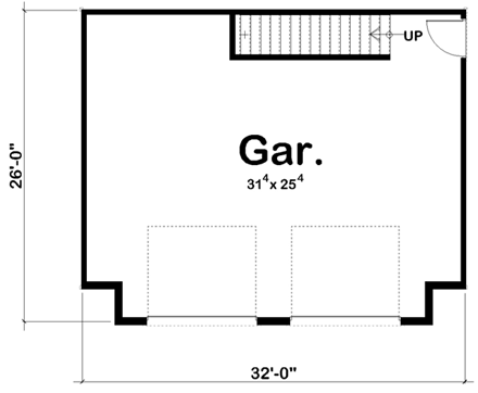 Garage Plan 41122 - 2 Car Garage First Level Plan