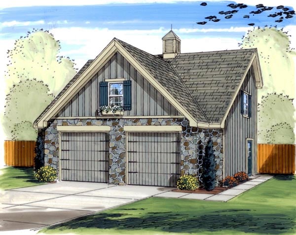 Plan 41122 | Traditional Style 2 Car Garage