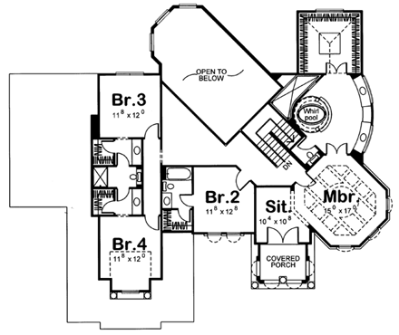 House Plan 41123 Second Level Plan