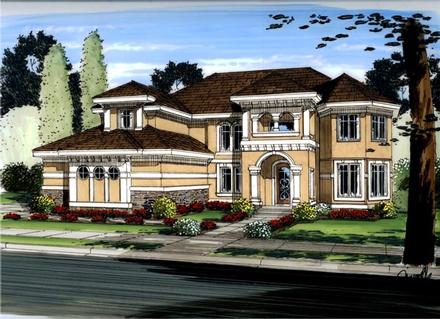 Mediterranean Traditional Elevation of Plan 41123