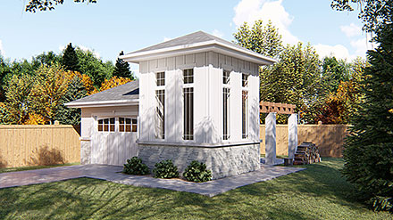 Garage Plan 41125 - 1 Car Garage Elevation