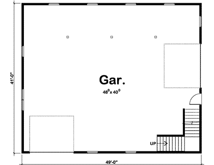 Garage Plan 41130 - 2 Car Garage First Level Plan