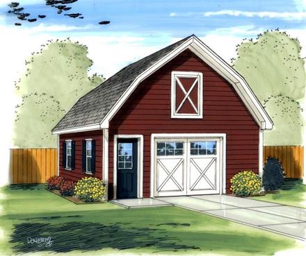 Garage Plan 41136 - 1 Car Garage Elevation