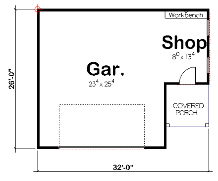 Garage Plan 41137 - 2 Car Garage First Level Plan