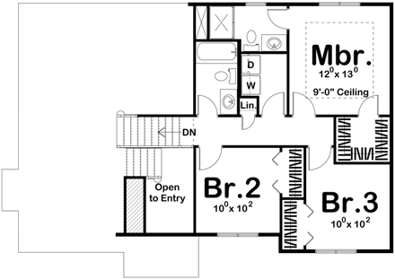 House Plan 41144 Second Level Plan