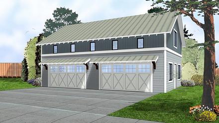 Garage Plan 41145 - 4 Car Garage Elevation