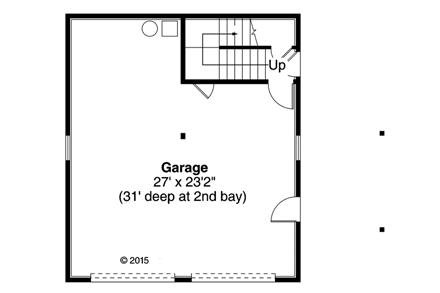 Garage Plan 41149 - 2 Car Garage Apartment First Level Plan