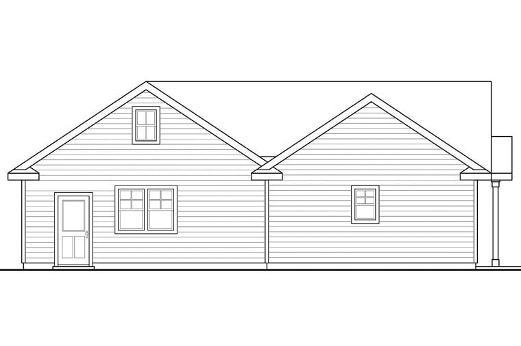 Traditional Rear Elevation of Plan 41152