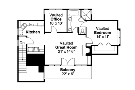 Garage Plan 41153 - 2 Car Garage Apartment Second Level Plan