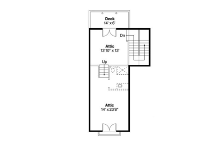 Garage Plan 41158 - 2 Car Garage Apartment Second Level Plan