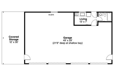 Garage Plan 41161 - 4 Car Garage First Level Plan