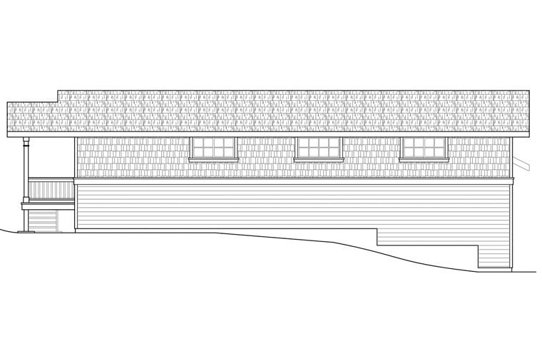 Craftsman Rear Elevation of Plan 41163