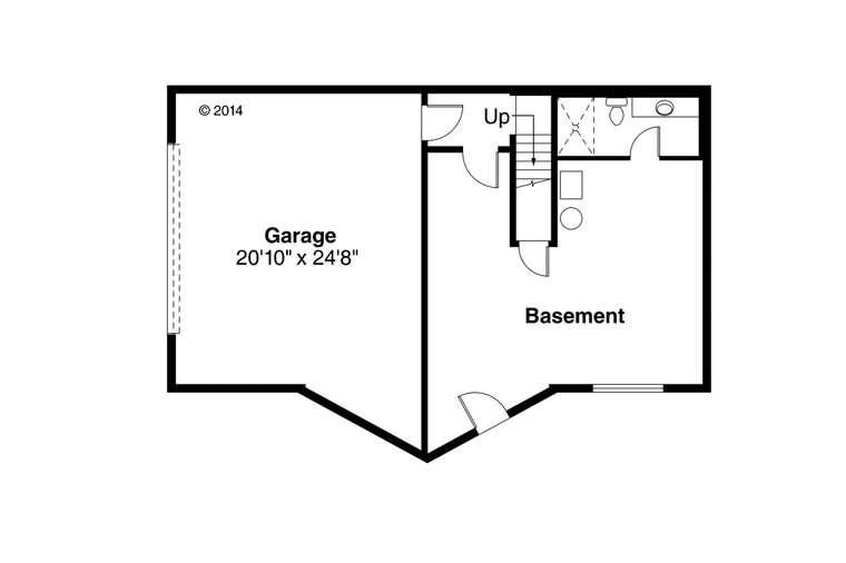 A-Frame Cottage Lower Level of Plan 41165