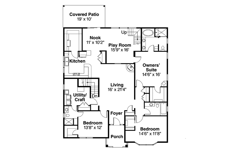 Bungalow Cottage Country Craftsman Level One of Plan 41167