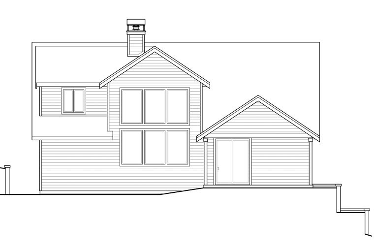 Bungalow Cottage Country Craftsman Rear Elevation of Plan 41167