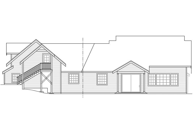 Bungalow Country Craftsman Traditional Rear Elevation of Plan 41168