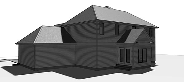 Traditional Rear Elevation of Plan 41179