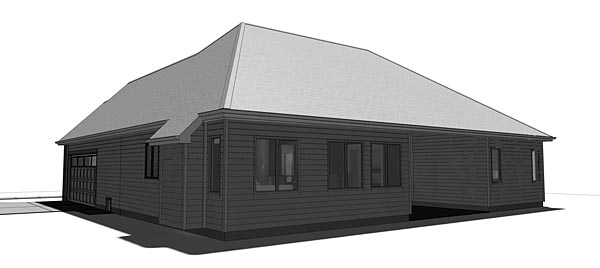 Cottage European Traditional Tudor Rear Elevation of Plan 41181