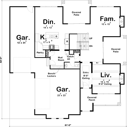 House Plan 41183 First Level Plan