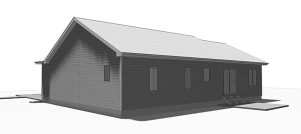 Ranch Traditional Rear Elevation of Plan 41184