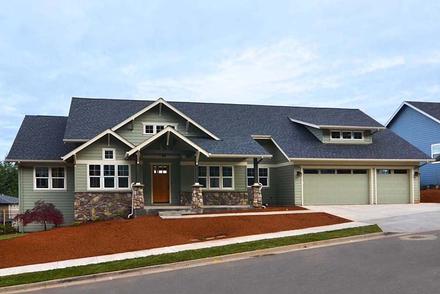 Country Craftsman Traditional Elevation of Plan 41201