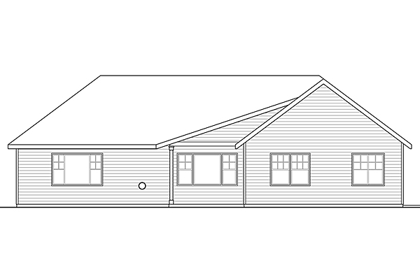 Country Ranch Traditional Rear Elevation of Plan 41202