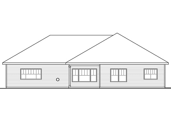 Country Prairie Style Ranch Traditional Rear Elevation of Plan 41204