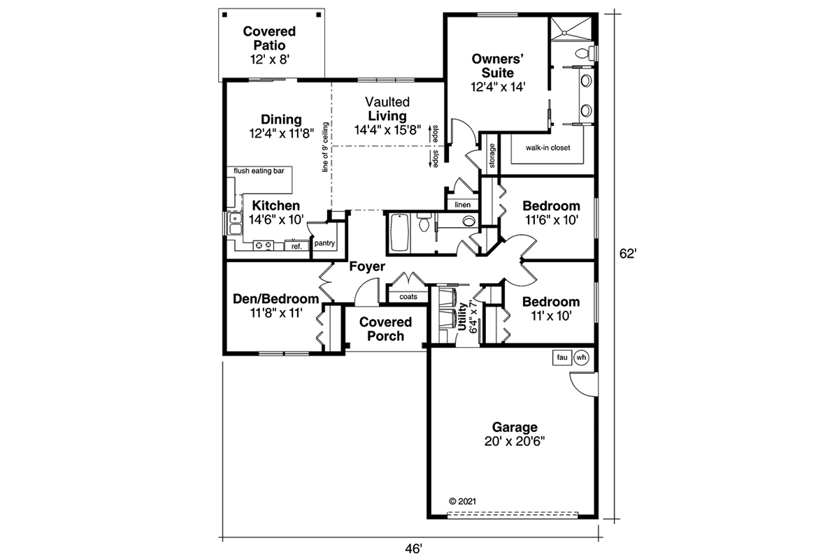 Country Ranch Traditional Level One of Plan 41205