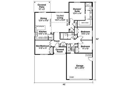 House Plan 41205 First Level Plan