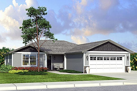 Country Ranch Traditional Elevation of Plan 41205