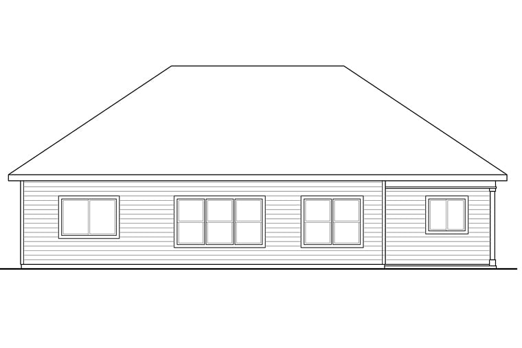 Cottage Country Craftsman Traditional Rear Elevation of Plan 41207