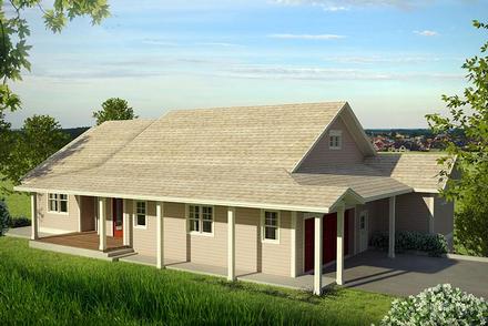 Country Ranch Traditional Elevation of Plan 41209