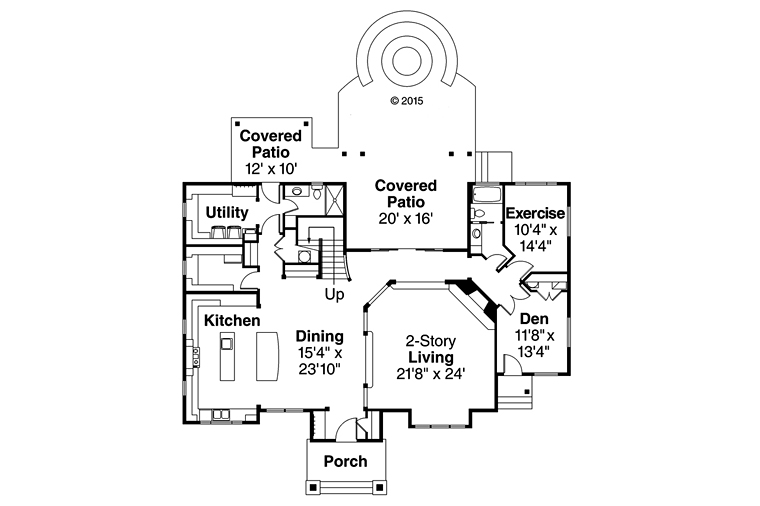 Country Craftsman Southern Level One of Plan 41210
