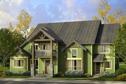 Country Craftsman Southern Elevation of Plan 41210