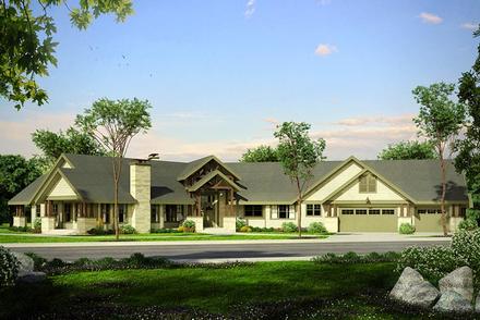 Country Craftsman Ranch Elevation of Plan 41211