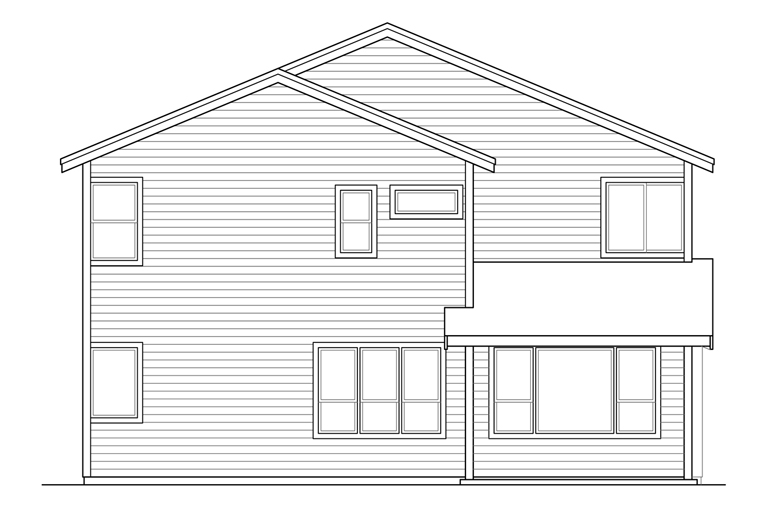 Country Traditional Rear Elevation of Plan 41215