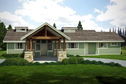 Cabin Ranch Traditional Elevation of Plan 41217