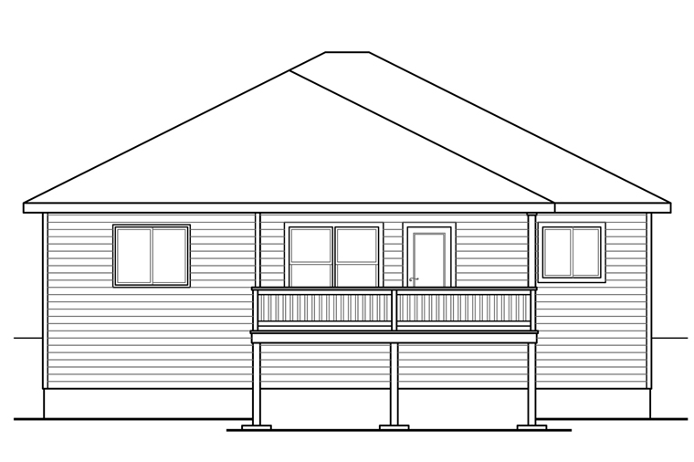 Ranch Traditional Rear Elevation of Plan 41220