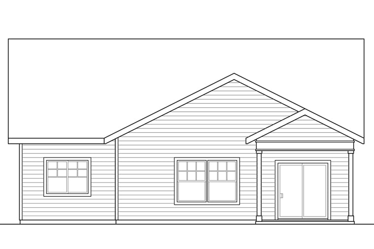 Bungalow Cottage Craftsman Rear Elevation of Plan 41221