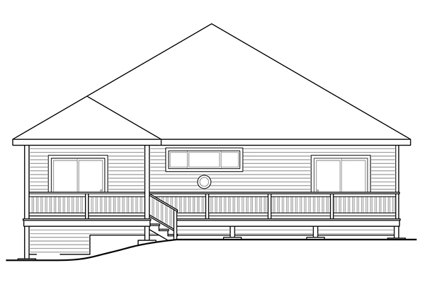 Cottage Country Craftsman Traditional Rear Elevation of Plan 41223