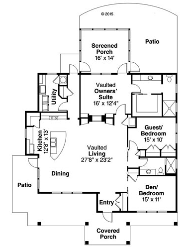Bungalow Cottage Craftsman Level One of Plan 41225