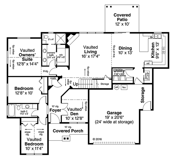 Country Craftsman Traditional Level One of Plan 41227