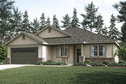 Country Craftsman Ranch Elevation of Plan 41229