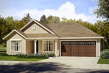 Country Ranch Traditional Elevation of Plan 41230