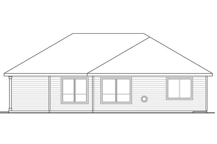 Cottage Country Craftsman Rear Elevation of Plan 41231