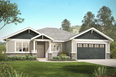 Country Craftsman Ranch Elevation of Plan 41232