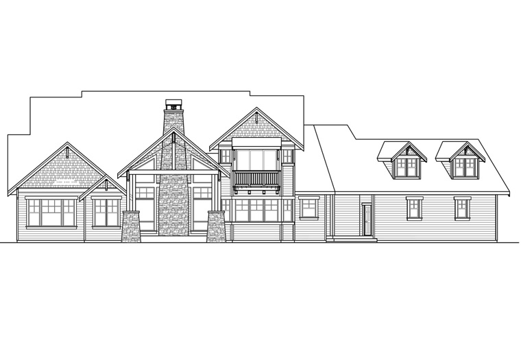 Country Craftsman Southern Traditional Rear Elevation of Plan 41234