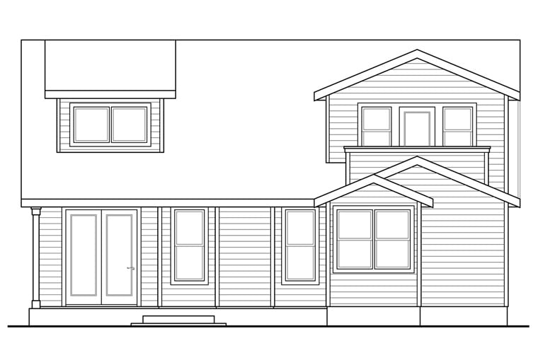 Cottage Country Ranch Rear Elevation of Plan 41235