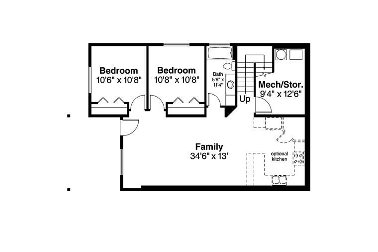 Country Traditional Lower Level of Plan 41240