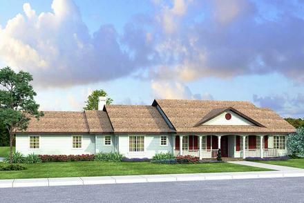 Country Ranch Traditional Elevation of Plan 41250
